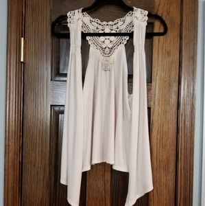 Lightweight cute cream eyelash couture vest